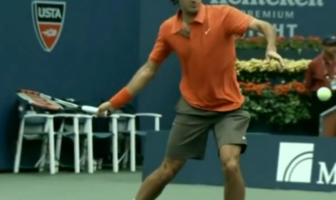federer forehand